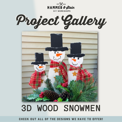 3D Wood Snowmen