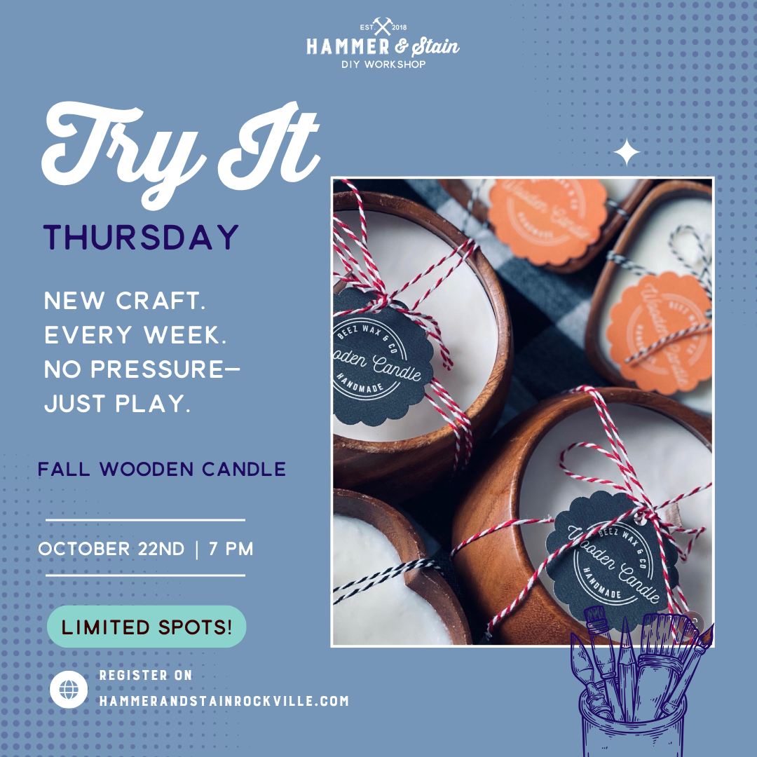 10.22.2026 (7pm)- Try It Thursday: Fall Wooden Candle