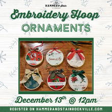 12.13.2025 (12pm)- Embroidery Hoop Ornaments