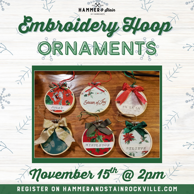 11.15.2025 (2pm)- Embroidery Hoop Ornaments
