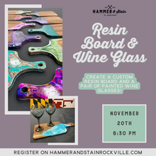 11.20.2025 (6:30pm) - Resin Cutting Board and Painted Wine Glass