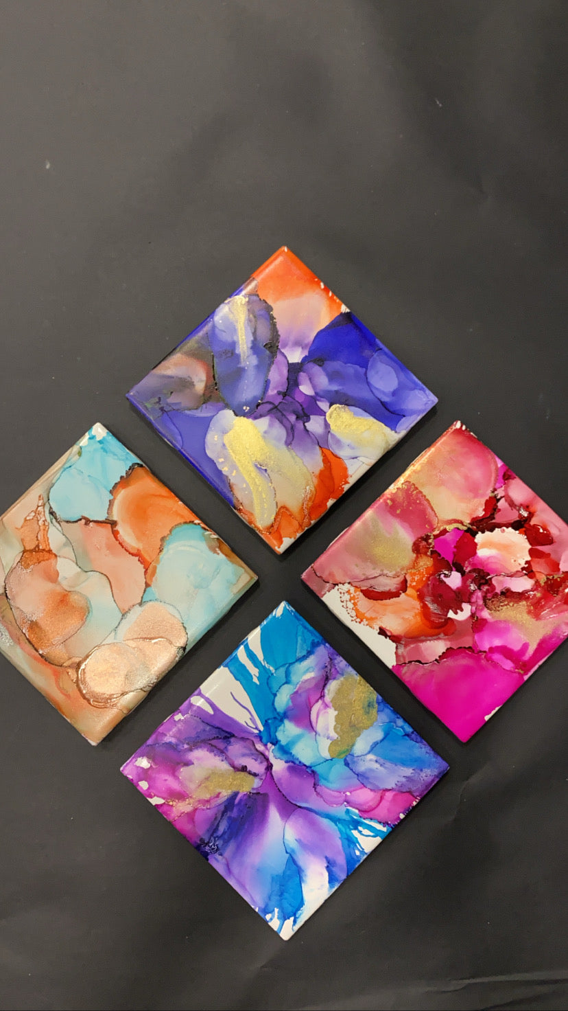 09.16.2026 (7pm)- Wine Wednesday: Alcohol Ink Coaster Set