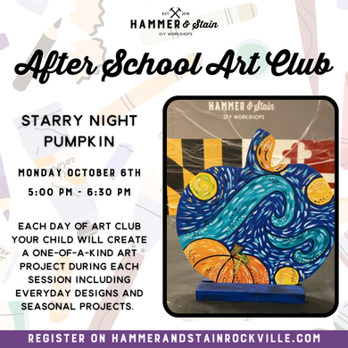 10.06.2025 (5pm)- After School Art Club: Starry Night Pumpkin