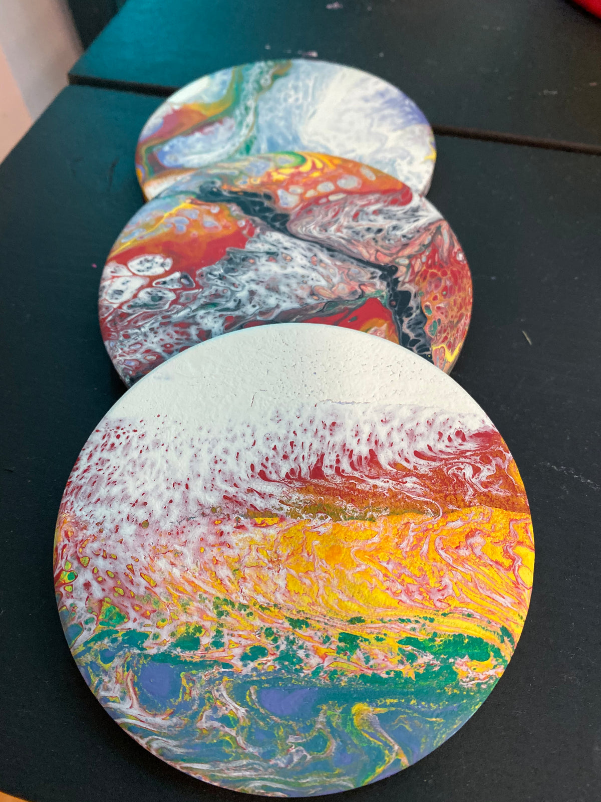 10.30.2026 (7pm)- Fluid Art Coaster Set