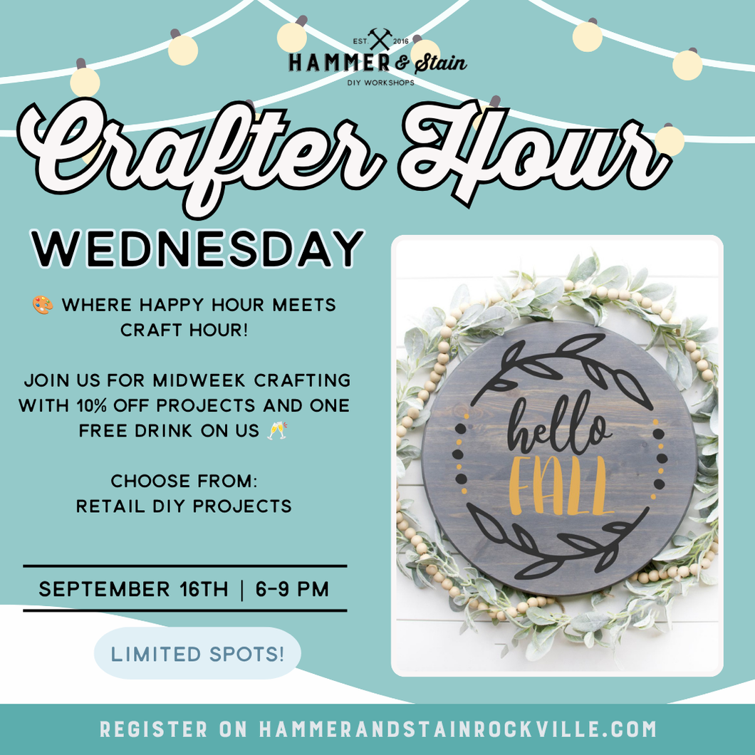 09.16.2026 (6pm)- Crafter Hour Wednesday